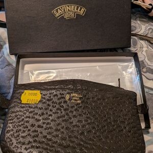 Black Leather Toiletry Bag